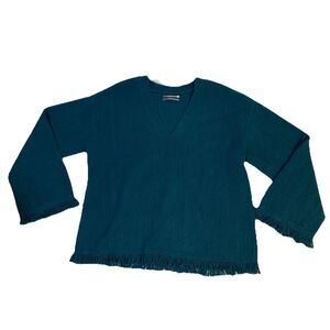by Anthropologie sz L Teal Sweater